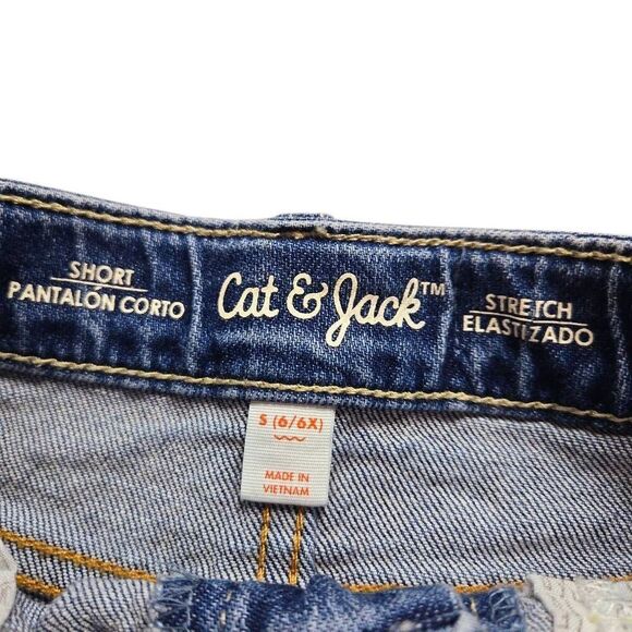 Cat & Jack snap button fly shorts S6, lace trim - Picture 4 of 7